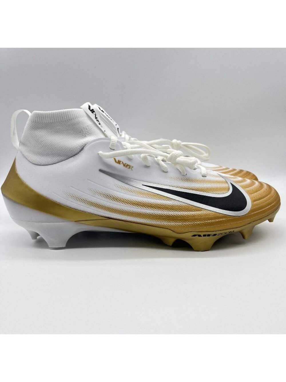 Nike Air Zoom Vapor Pro 1 Football Cleats White Gold Men's 12 FB3298-103